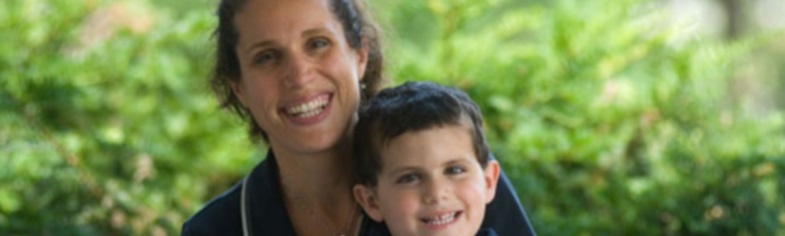 Angela Scarpa and son Dr. Angela Scarpa with her young son